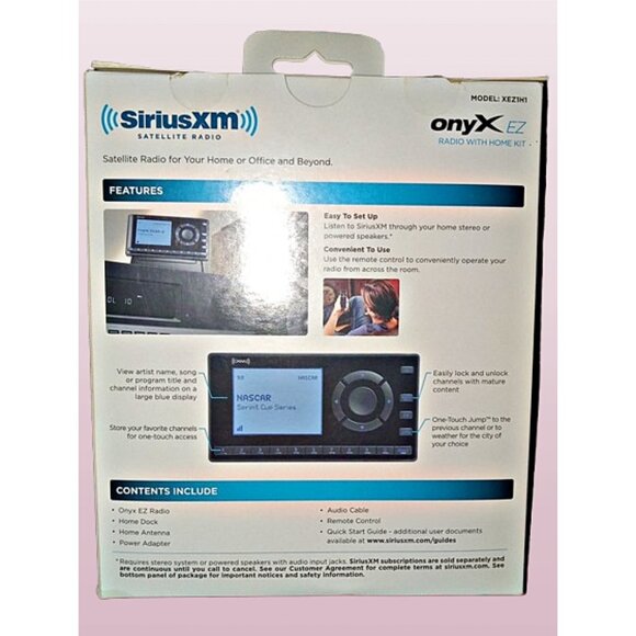 Sirius XM XEZ1H1 Onyx EZ Satellite Radio Home Kit New Open Box - Picture 2 of 5